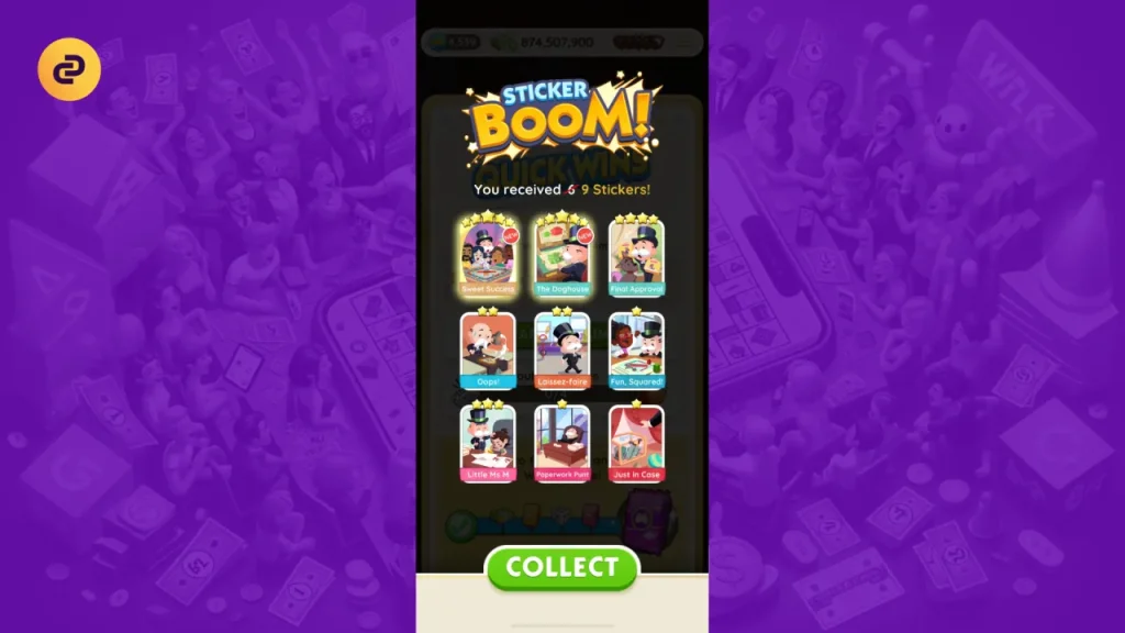 Sticker Boom in Monopoly GO - Screenshot