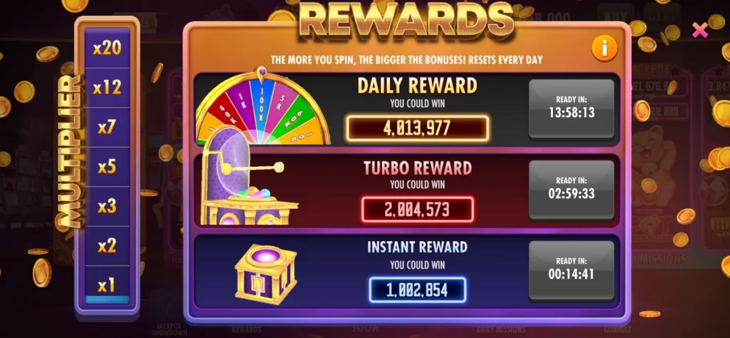 Cashman Casino in game rewards