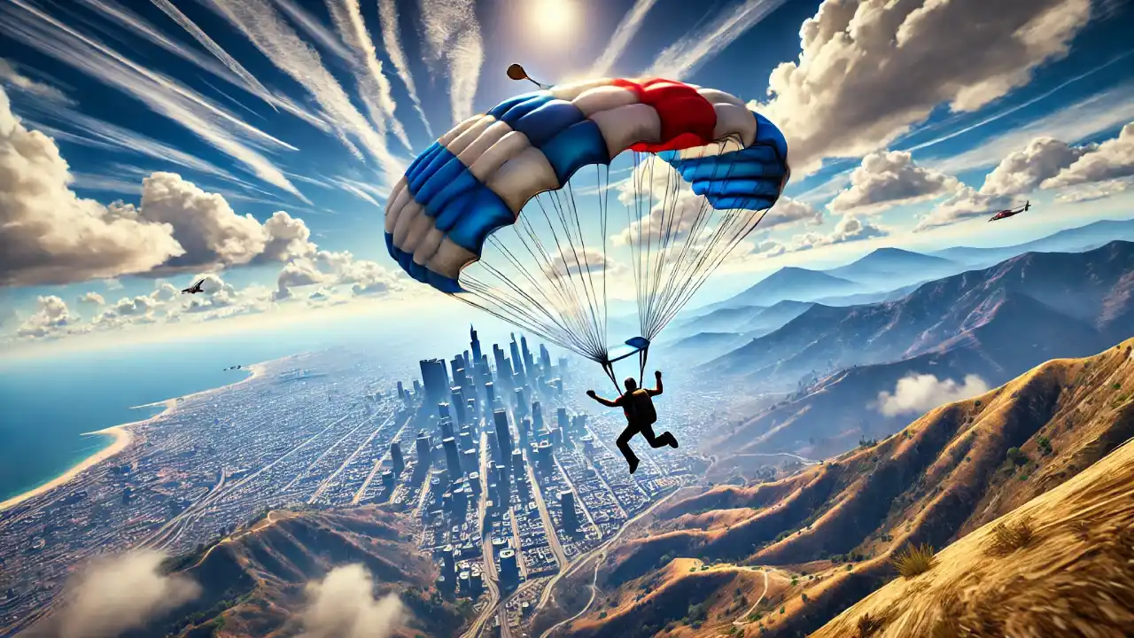 Using parachute on GTA 5