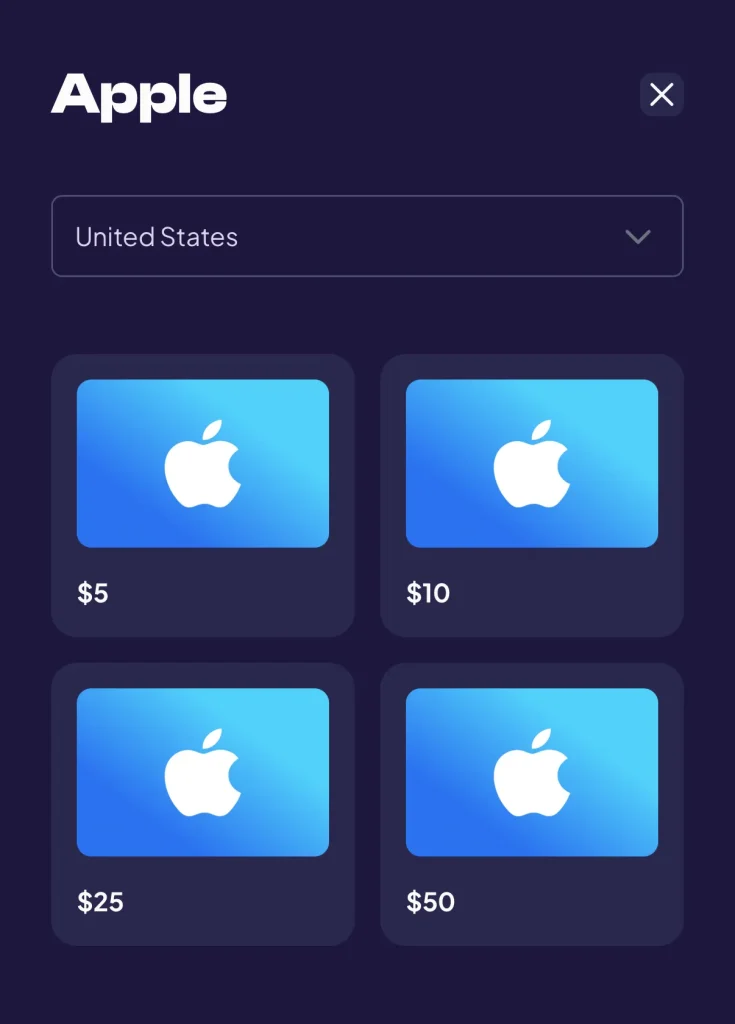 Apple gift card withdrawal