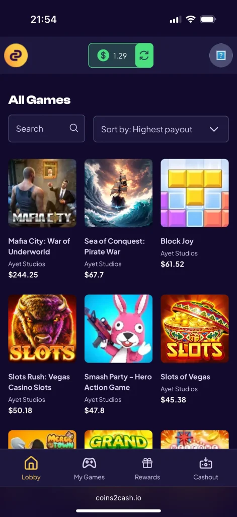 How to Get a Free Google Play Gift Card with Coins2Cash 2 Lobby